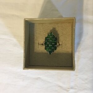 Chrome Diopside ring, silver